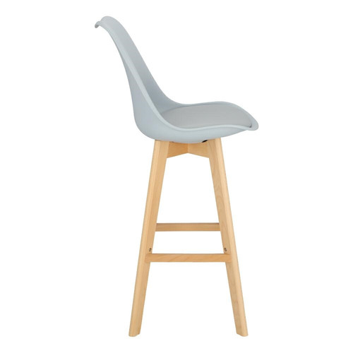 Bar Stool Norden Wood, high, PP, grey