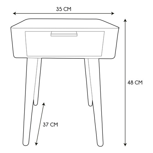 Nightstand Bedside Table Padano, blue