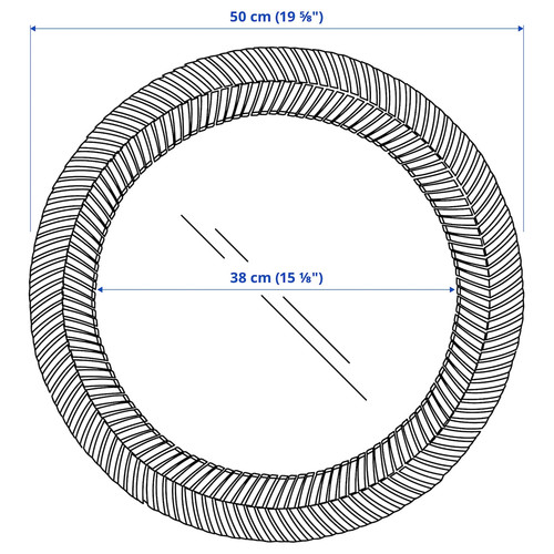 KAFFETRÄD Mirror, rattan, 50 cm
