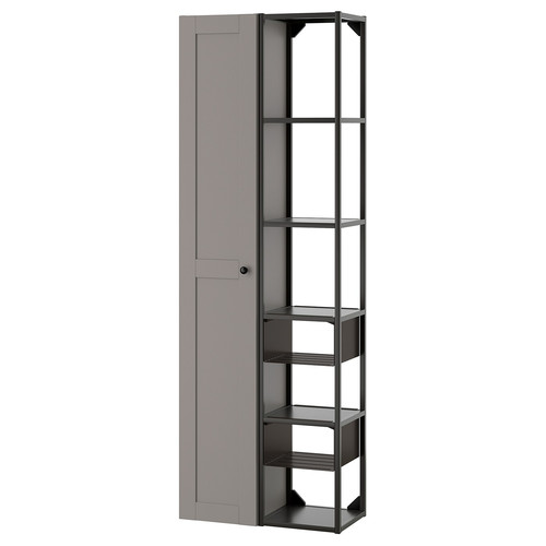 ENHET Wall storage combination, anthracite, grey frame, 60x30x180 cm