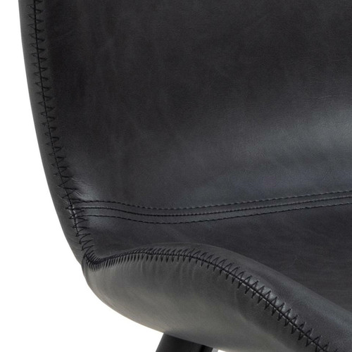 Chair Batilda, faux leather, black