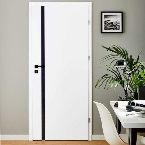 Internal Door Exmoor 80, right, white, black line