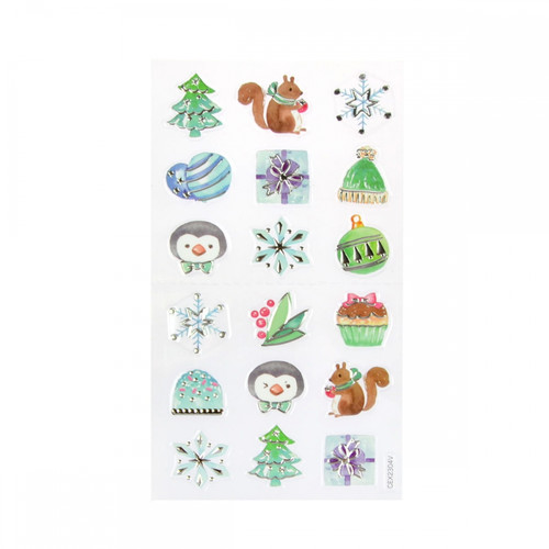 Christmas Stickers 115x215, pastel, 1 set, assorted