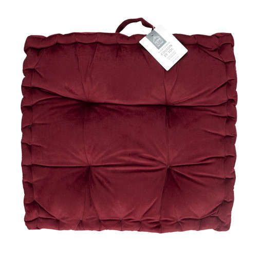 Floor Cushion, thick, burgundy
