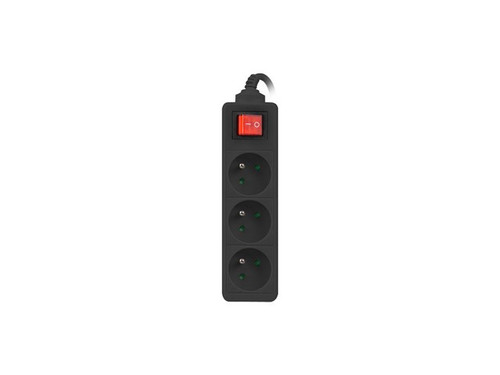 Lanberg Power Strip 3xFR, with circut breaker, full CU, 1.5m, black