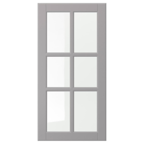 BODBYN Glass door, grey, 40x80 cm