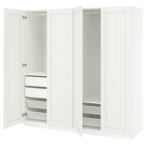 PAX / GULLABERG Wardrobe combination, white/white, 200x60x201 cm