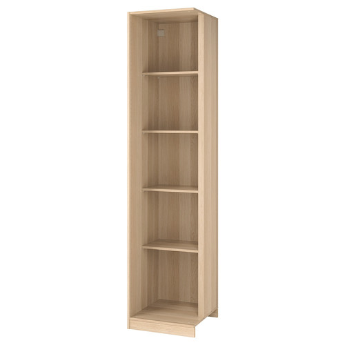 PAX Add-on corner unit with 4 shelves, white stained oak effect, 53x58x236 cm