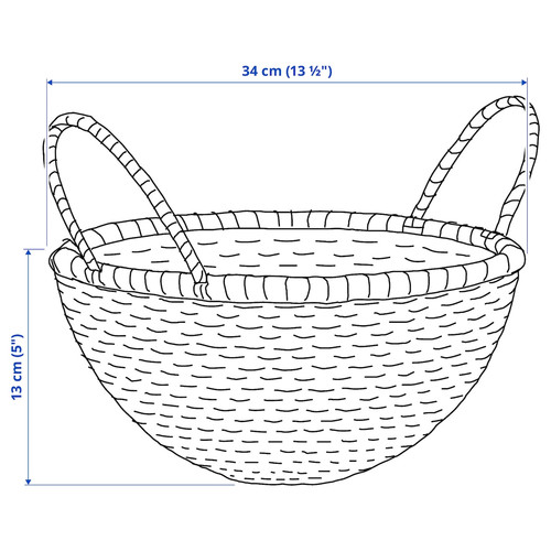 HÖKRUBBA Basket, sedge, 34 cm