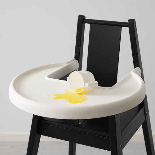 BLÅMES Highchair with tray, black, 52x53x93 cm