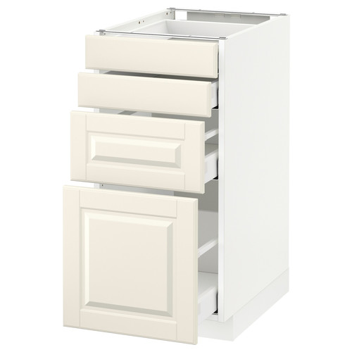 METOD / MAXIMERA Base cab 4 frnts/4 drawers, white/Bodbyn off-white, 40x60 cm