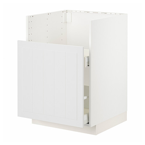 METOD Base cab f TALLSJÖN sink, white/Stensund white, 60x60 cm