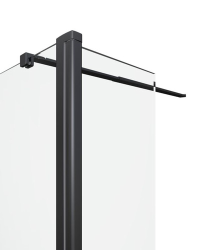 GoodHome Walk-in Shower Beloya 122.5-125 cm, black/transparent