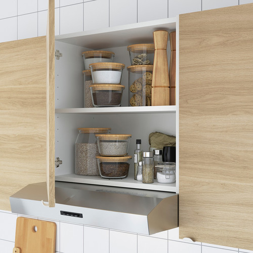 ENHET Corner kitchen, white, oak effect