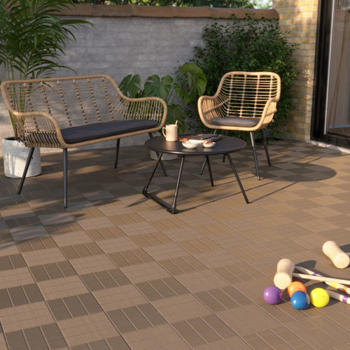 Deck System Tile Clippable 40x40x4.5cm, brown, 1pc