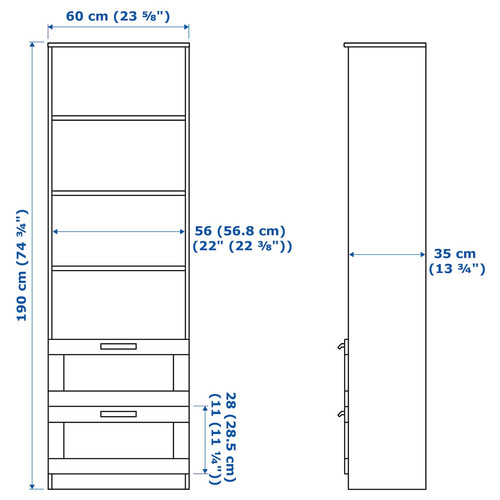 BRIMNES / BURHULT TV storage combination, white, 258x41x190 cm