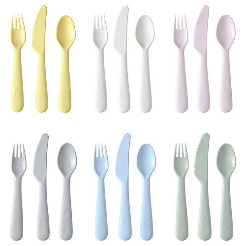 KALAS 18-piece cutlery set, mixed colours assorted colours