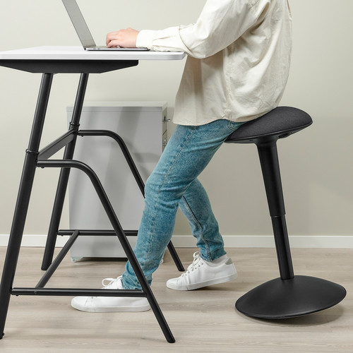 GLADHÖJDEN / NILSERIK Table and sit/stand support, anthracite/grey