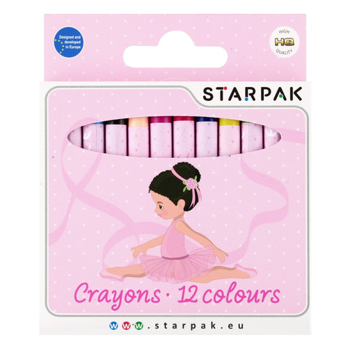 Starpak Wax Crayons 12 Colours Ballerina, 1 set, assorted