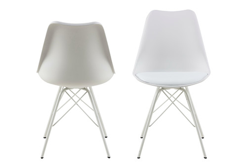 Chair Eris, PP/faux leather, 1pc, white/white