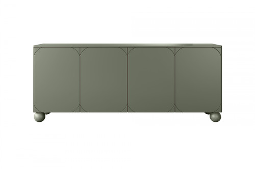 Cabinet Sonatia II 200 cm, with internal drawers, olive