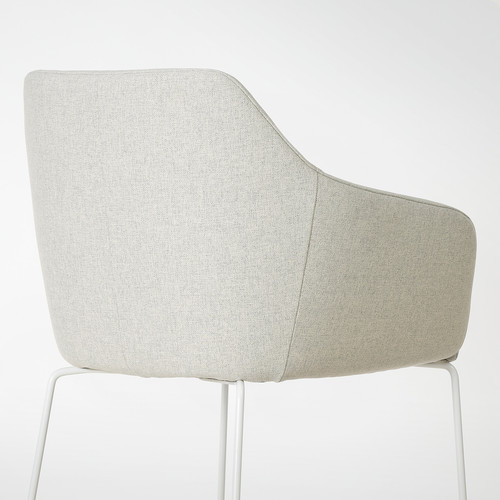 TOSSBERG Chair, metal white/Gunnared beige