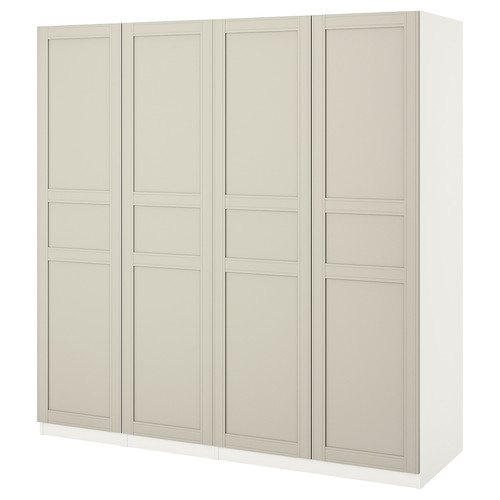 PAX / FLISBERGET Wardrobe, white/light beige, 200x60x201 cm