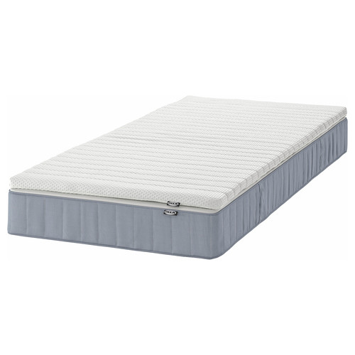 VESTERÖY Mattress and mattress pad, firm light blue/Nisseholm white, Standard Single