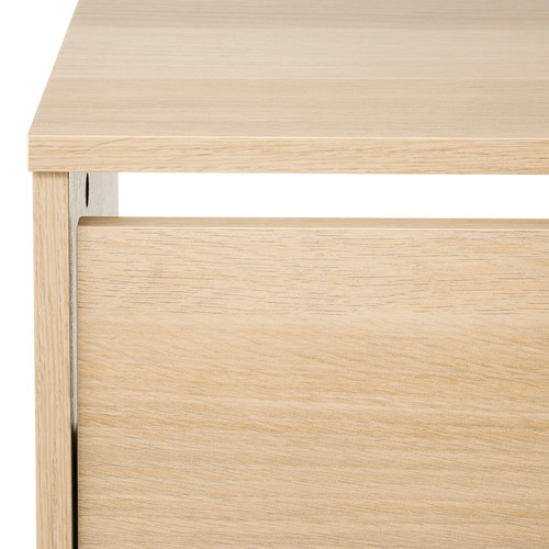 BISSA Shoe cabinet with 3 compartments, oak effect, 49x28x135 cm