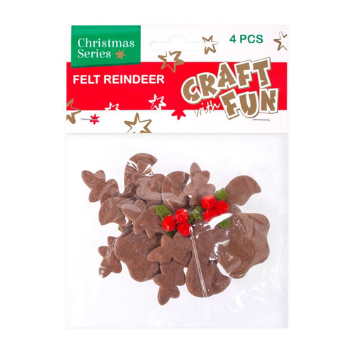 Christmas Decorations Felt Reindeer 4pcs