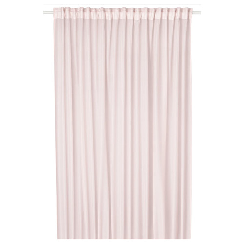 STENFRÖ Sheer curtain, 1 piece, with heading tape/pink, 300x300 cm