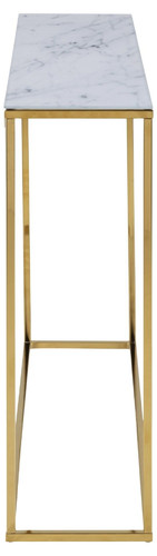 Console Table Alisma, white marble, gold