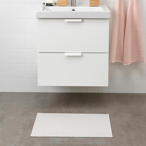 FINTSEN Bath mat, white, 40x60 cm