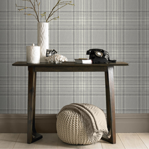 GoodHome Vinyl Wallpaper on Fleece Falcata, checkered