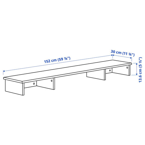 IDANÄS Add-on unit desk, white, 152x30 cm