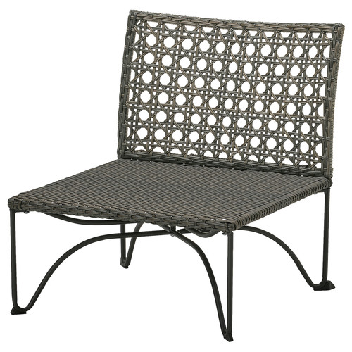 JUTHOLMEN One-seat section, outdoor, dark grey-brown dark grey