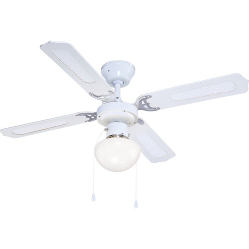 GoodHome Ceiling Fan Light Lari 107 cm E27, white