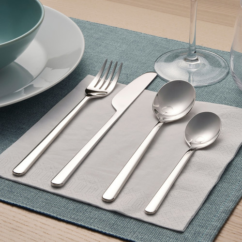 LÖFTESRIK 24-piece cutlery set, stainless steel