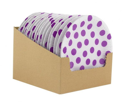 Paper Plates Dots 18cm 6pcs, lavender