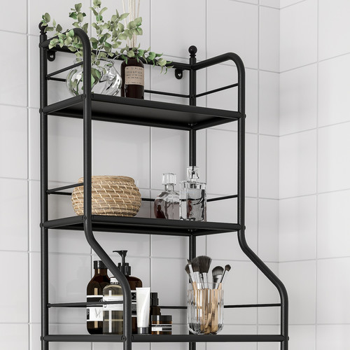 FRÖSJÖN Shelving unit, black, 40x156 cm