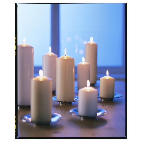 FENOMEN Unscented pillar candle, natural, 19 cm