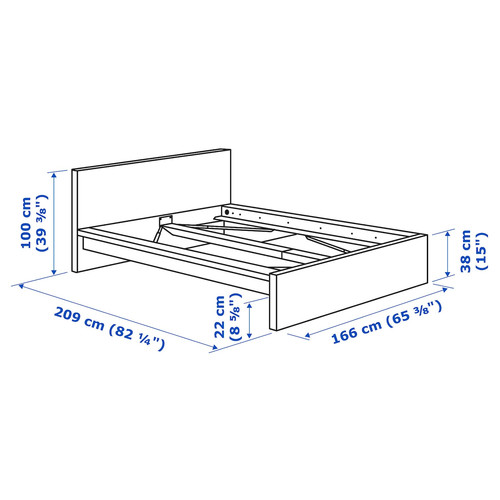 MALM Bed frame with mattress, black-brown/Åbygda medium firm, 160x200 cm