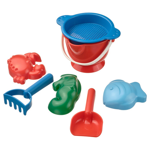 SANDIG 7-piece sand play set, multicolour