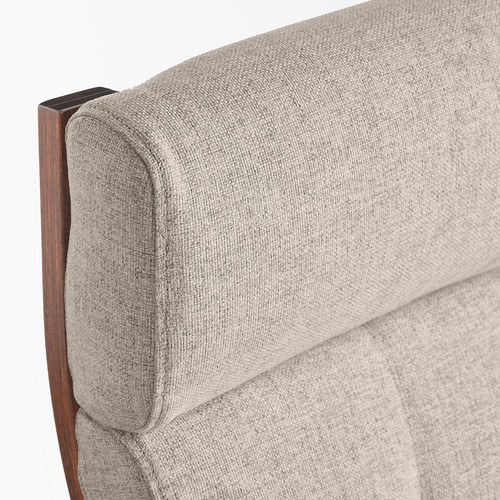 POÄNG Armchair and footstool, brown/Gunnared beige