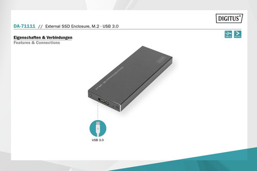 Digitus External SSD Enclosure microUSB 3.0 to M.2 SATA SSD