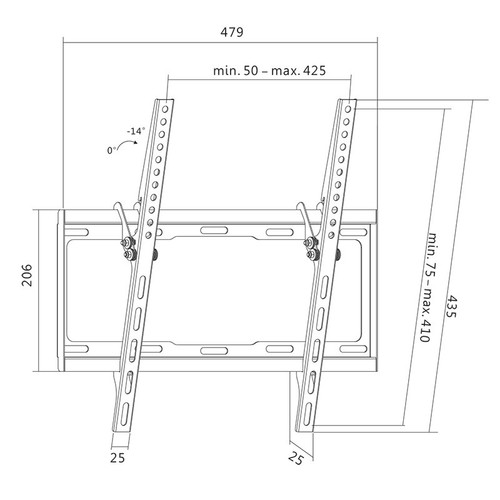 LogiLink TV Wall Mount, tilt, 32-55", max. 35kg