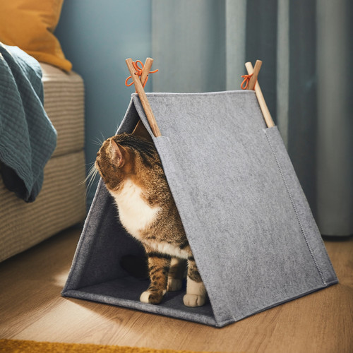 UTSÅDD Cat house, grey/felt