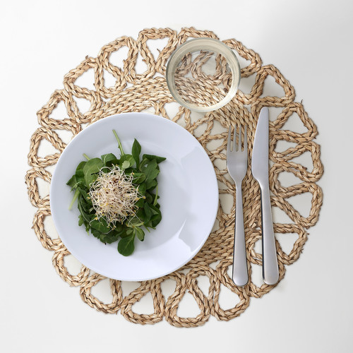 GALLSOPP Place mat, natural/sedge handmade, 37 cm