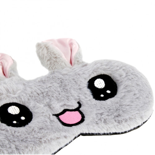 Plush Sleeping Mask Bunny, grey, 3+