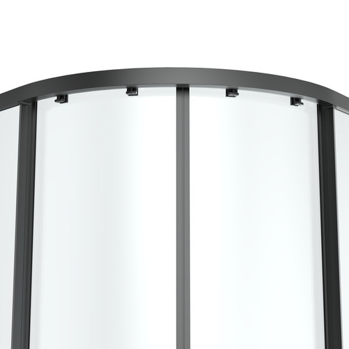 GoodHome Shower Enclosure Ledava, semi-circular, 90 x 90 x 185 cm, matt black/transparent